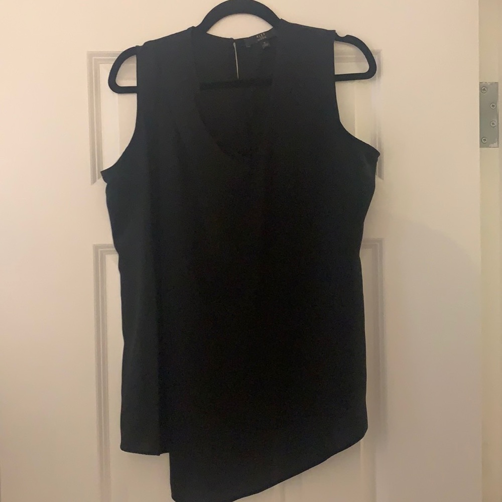 Black asymmetric Alex Marie blouse